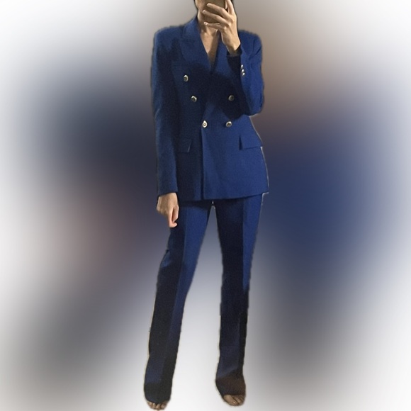 NWT FLARED MID WAIST PANTS BLUISH 0/2432/507/420/01 - Picture 2 of 2